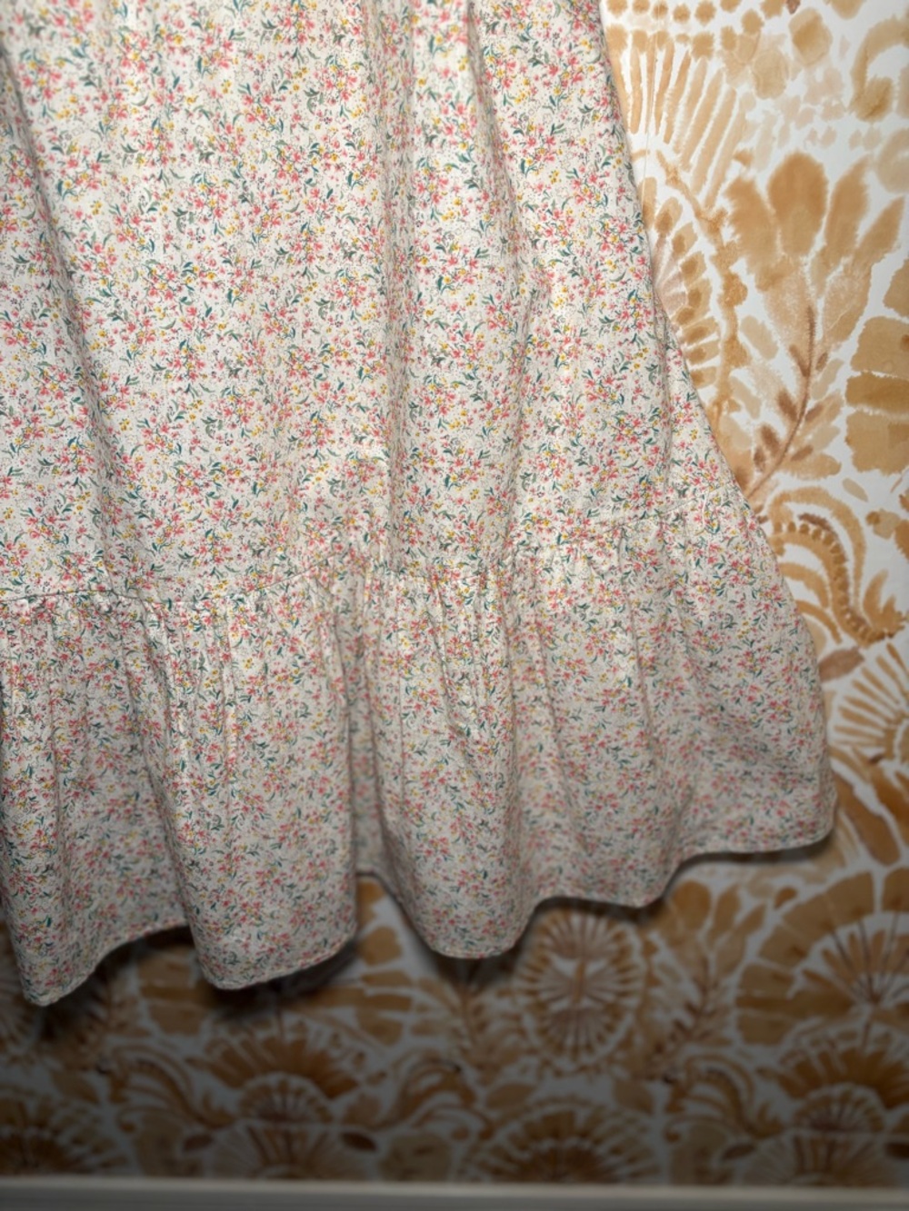 Calista Floral Midi Dress Cottagecore Puff Sleeve Garden Party Dress Romantic - Picture 6 of 10